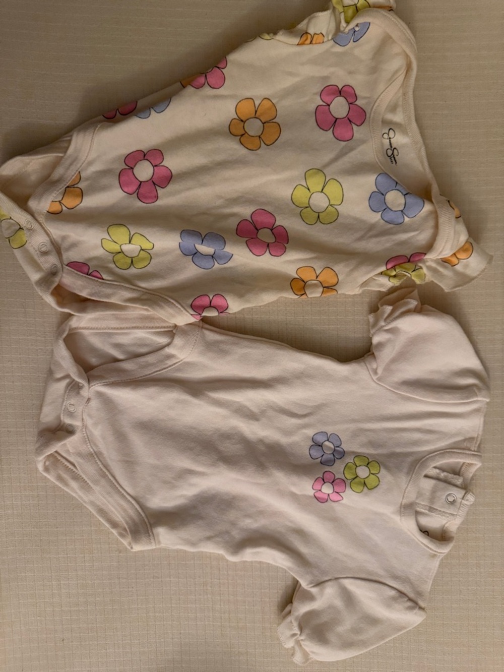 Floral Baby Onesies - Pastel Multicolor Flowers (2 pack)